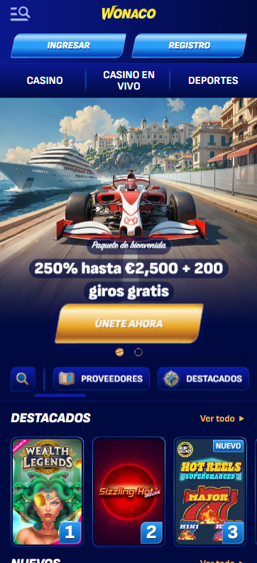 Wonaco Casino Experiencia Móvil