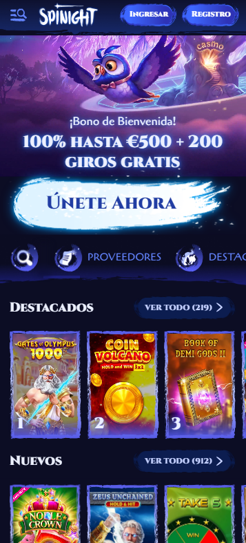 SpiNight Casino Experiencia Móvil