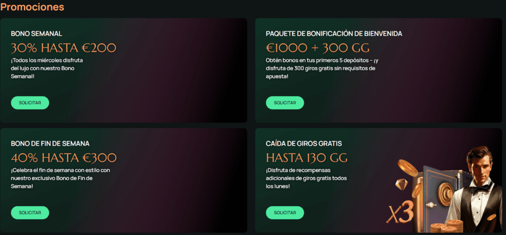 Bonos y promociones en Ritzo Casino