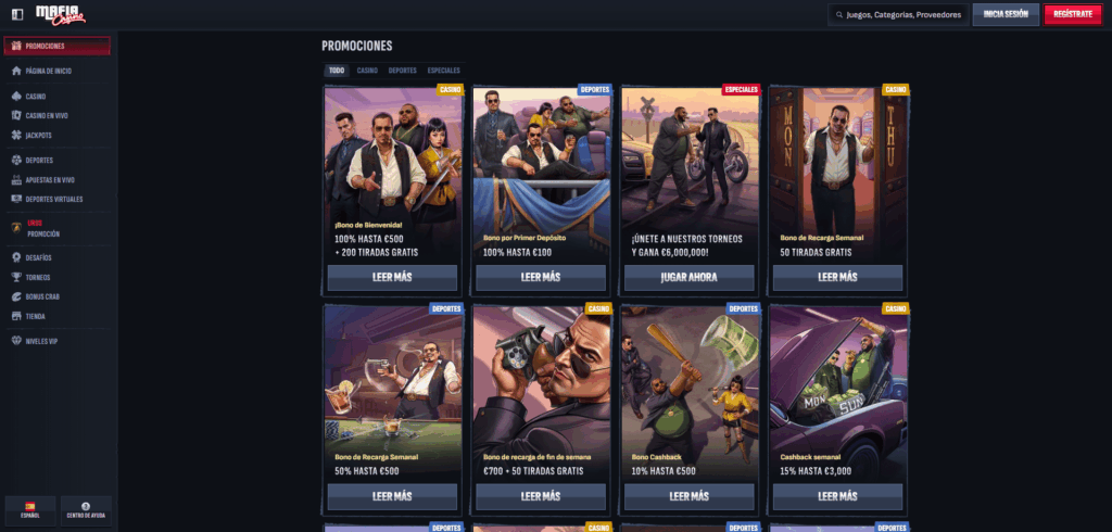 Bonos y Promociones en Mafia