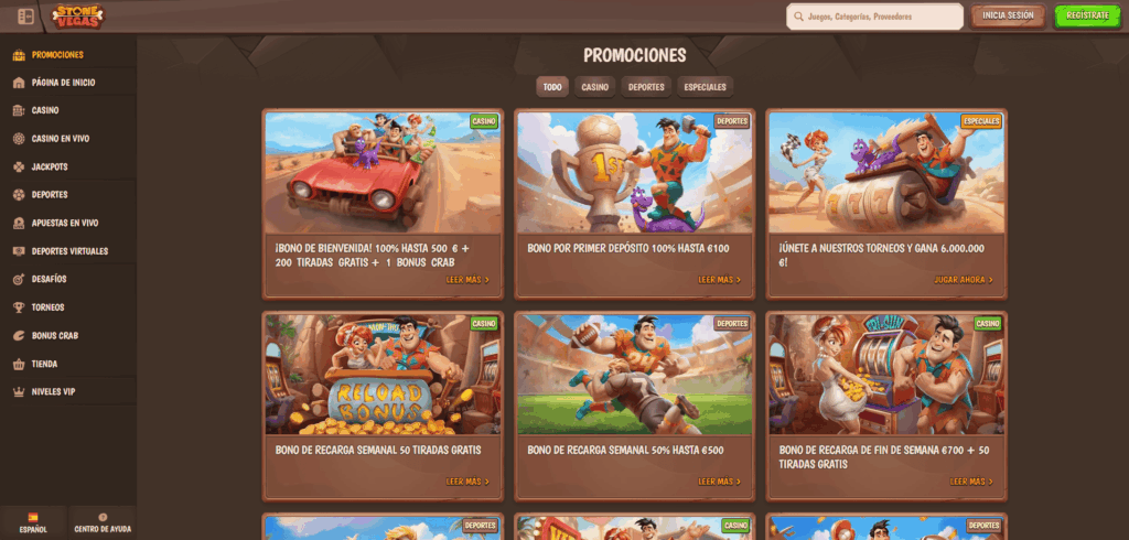 Bonos y Promociones en StoneVegas
