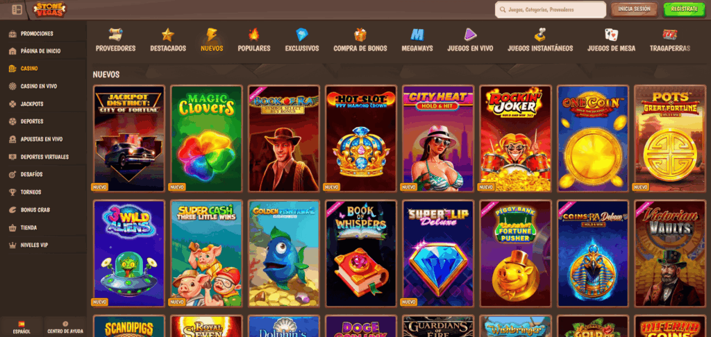 Selección de Juegos en StoneVegas Casino