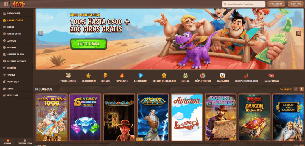 StoneVegas Casino homepage