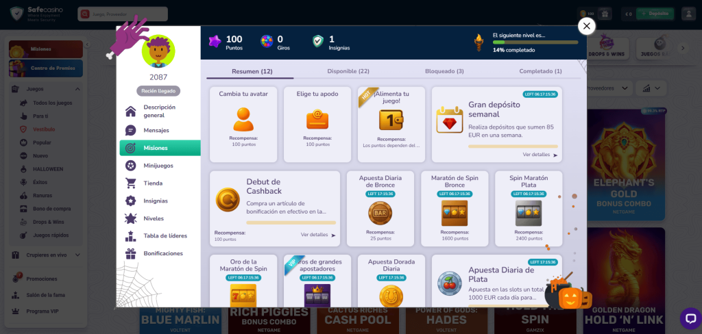 Missions at Safecasino